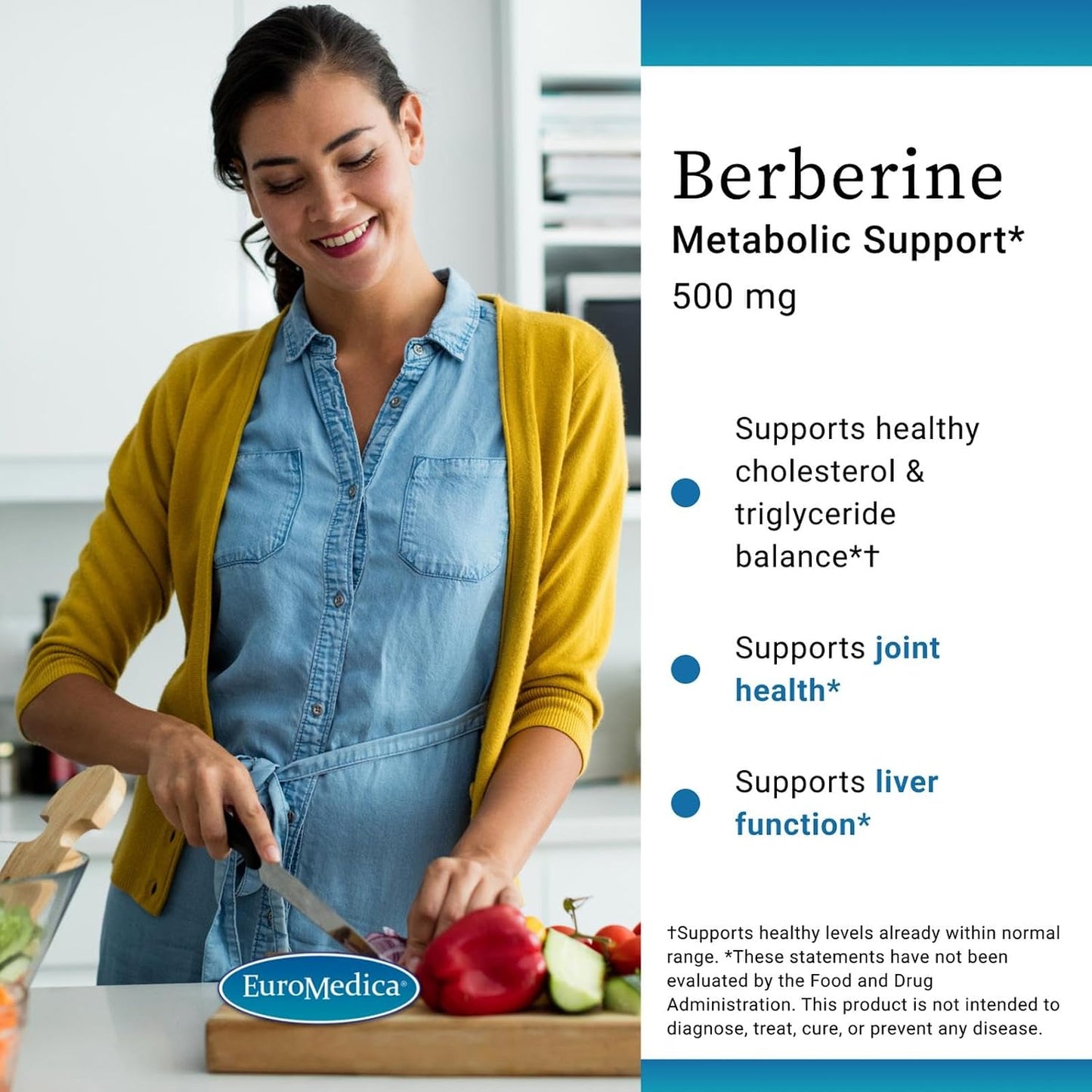 EuroMedica Berberine 500 mg – 60 Vegan Capsules for Brain, Liver & Metabolic Wellbeing - görsel 3