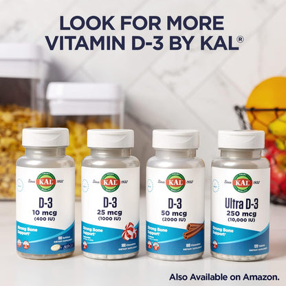 KAL Vitamin D3 1000 IU Softgels – Supports Bone Health and Immune Function