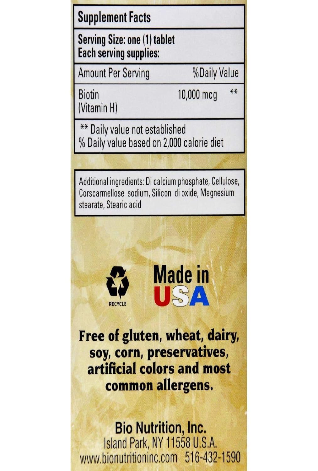 Bio Nutrition Biotin 10,000 mcg, 60 Tablets - görsel 2