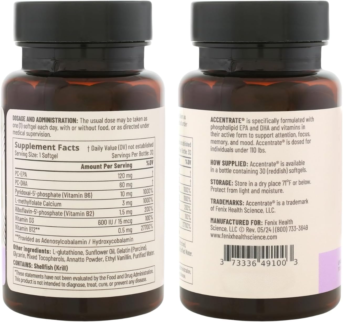 Accentrate Brain Supplement for Natural Focussed and Attention – Active B Vitamin and Omega-3 Combo - görsel 9