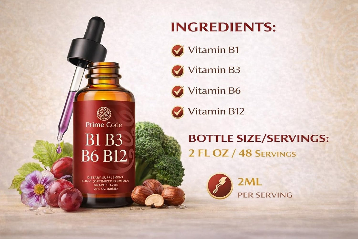 Prime Code Liquid B-Complex Drops with – Naturally flavoured for a pleasant taste – Image 8