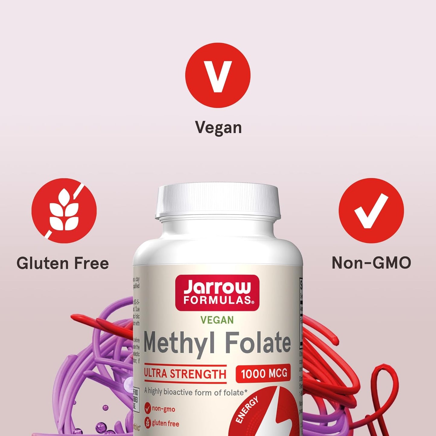 Jarrow Formulas Methyl Folate Veg Caps 1000 mcg 100 Count - görsel 5