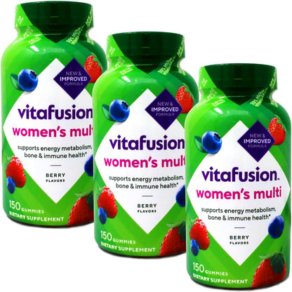 Vitafusion Women's Gummy Vitamins, Natural Berry Flavours, 150 Count (Pack of 3)