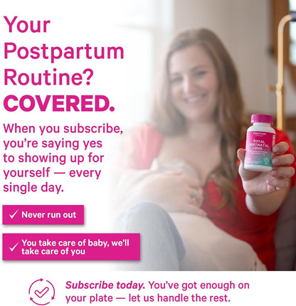 Pink Stork Total Postnatal Vitamins for Women's | Vegan Algae DHA, Methylated Folate, Iron, B12 | Postpartum Recovery + – Image 4