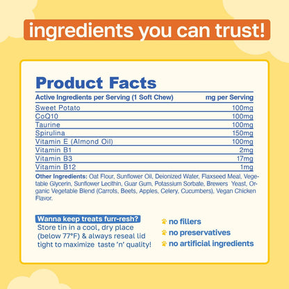 Happy Paws Cognitive Taurine Supplement for – CoQ10 (Coenzyme Q10): A potent antioxidant produced naturally in the – Image 8