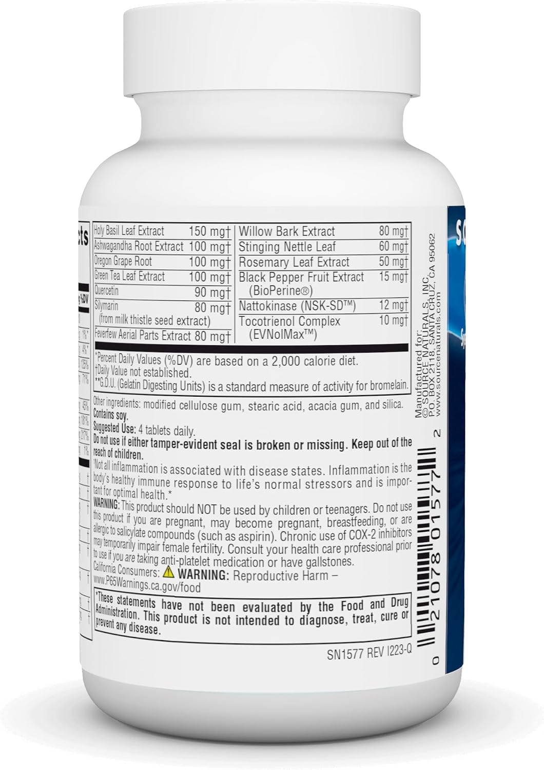 Source Naturals Inflama-Rest - Herbal & Mineral Blend with Turmeric, Boswellia, Ginger, Quercetin - Maximum Stress Relief & – Image 3
