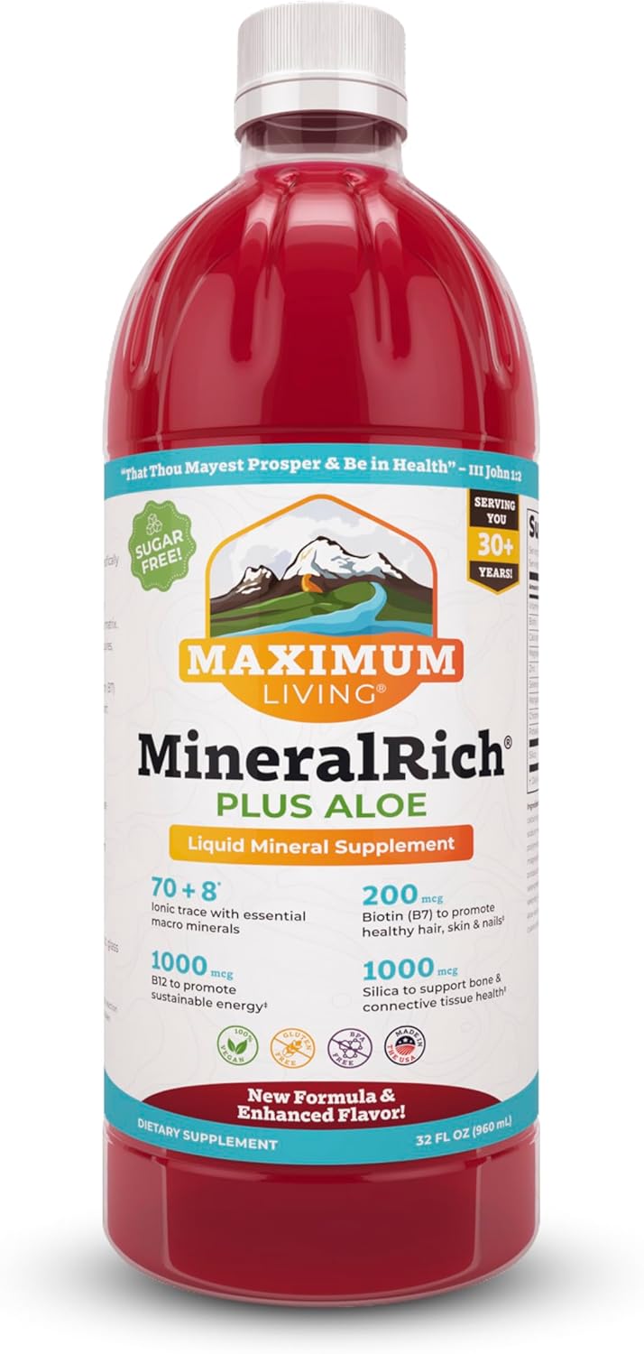 Maximum Living MineralRich Liquid Mineral Supplement with Aloe - 946 mL - görsel 1