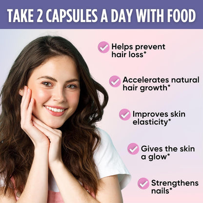 healblend Hair, Skin and Nails Vitamins for – Iron: Essential for oxygen transport to hair follicles and nail – Image 2