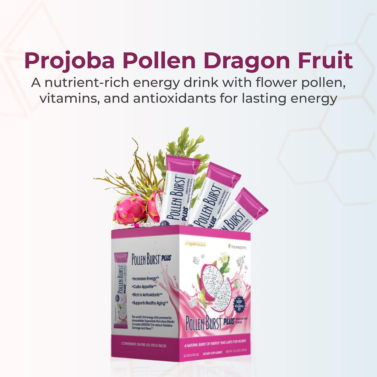 Youngevity ProJoba Pollen Burst™ Dragon – Green Tea Extract: Rich in catechins and a modest amount of caffeine, – Image 2