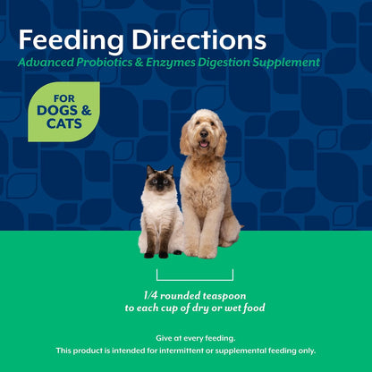NaturVet Advanced Probiotics & Enzymes – Plus Vet Strength PB6 Probiotic for Dogs & Cats (227 g)