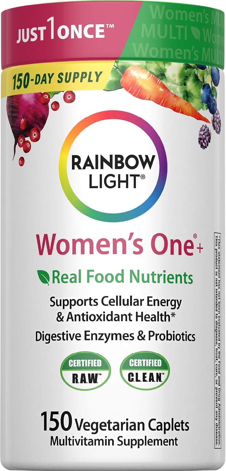 Rainbow Light Women's Multivitamin One+ | Real Food Nutrients, Digestive Enzymes & Probiotics | 30 Caplets - görsel 7