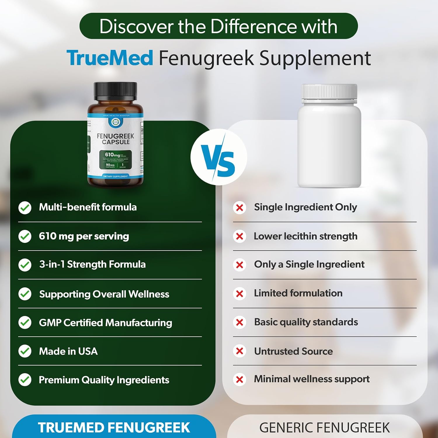 TRUEMED Organic Fenugreek Capsules 610 mg – Digestive Comfort, Natural Energy & Wellbeing Support (90 Capsules) - görsel 6