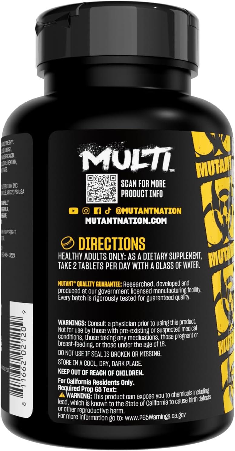 Mutant Multi - High Potency Multivitamin with 75+ Ingredients for Strength Athletes, 60 Tablets - görsel 7