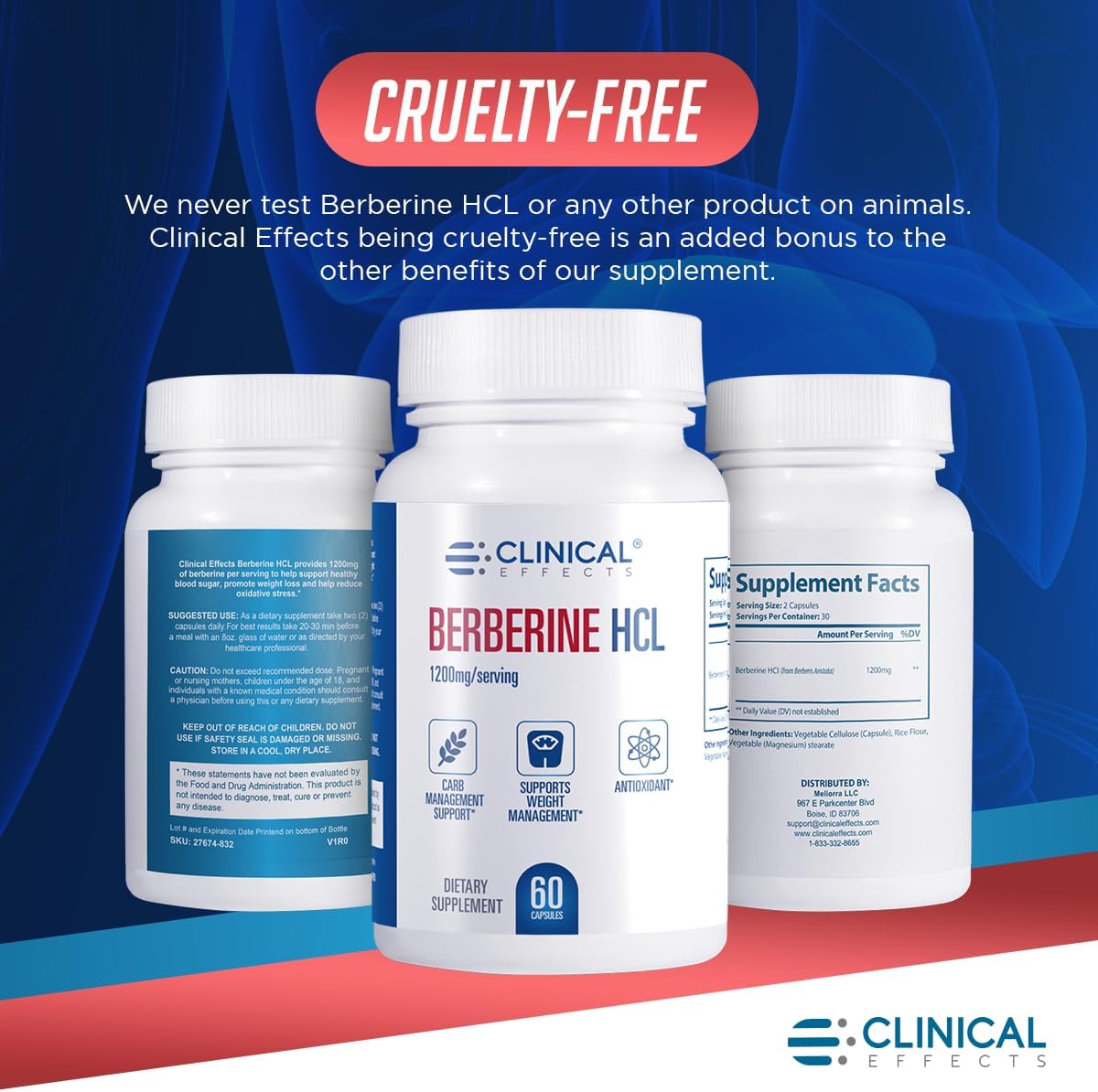 Clinical Effects Berberine HCL 1200mg - 3 Pack - Vegan Supplement - görsel 6