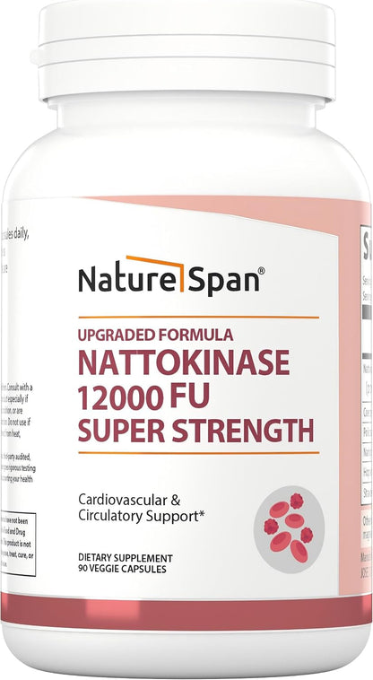 NATURESPAN Nattokinase 12,000 FU Supplement - 90 Capsules, Enzyme-Based Formula for Daily Wellbeing