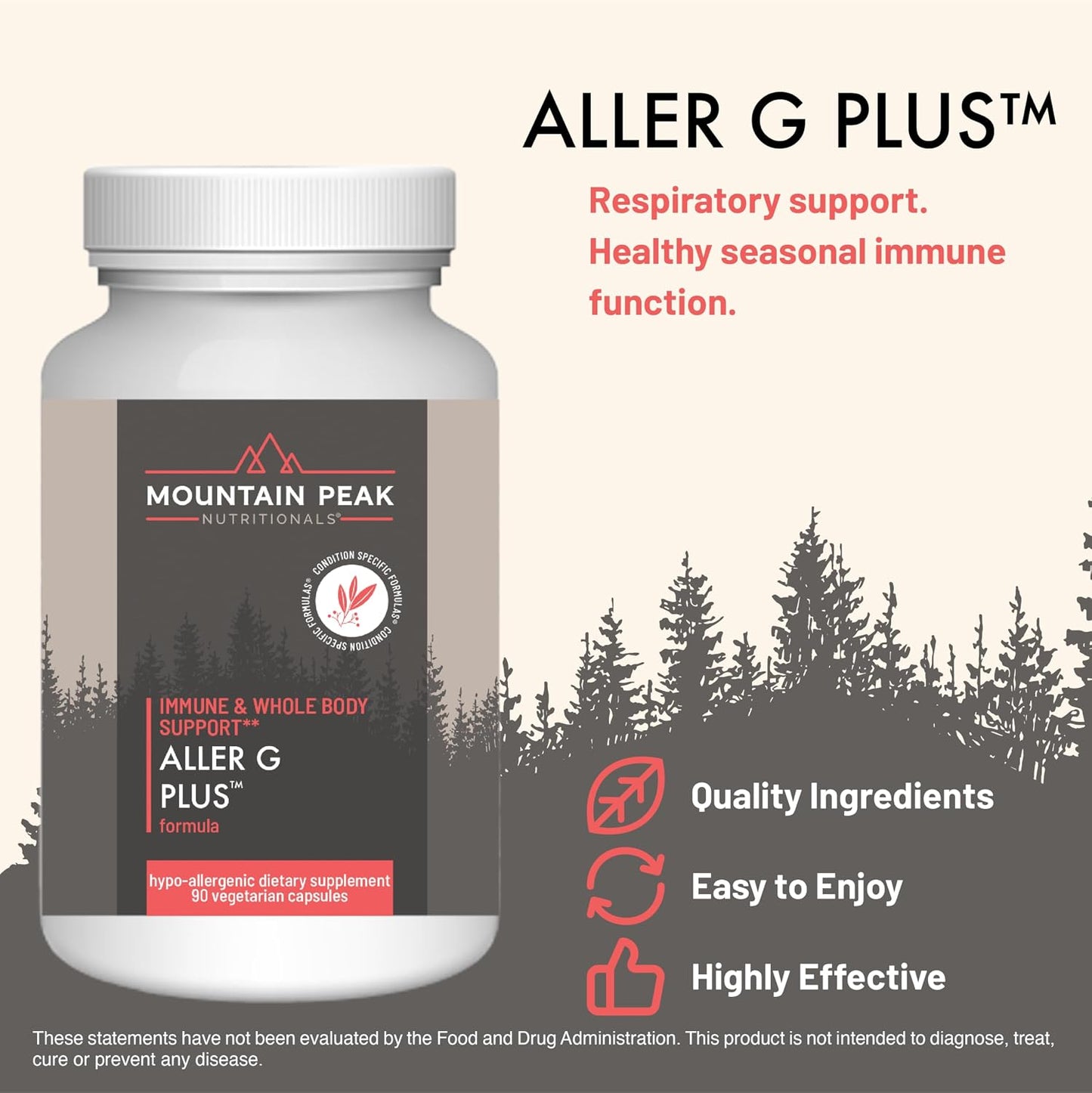 Mountain Peak Nutritionals Aller G Plus - Sinus & Respiratory Support - 90 Vegetarian Capsules - görsel 2