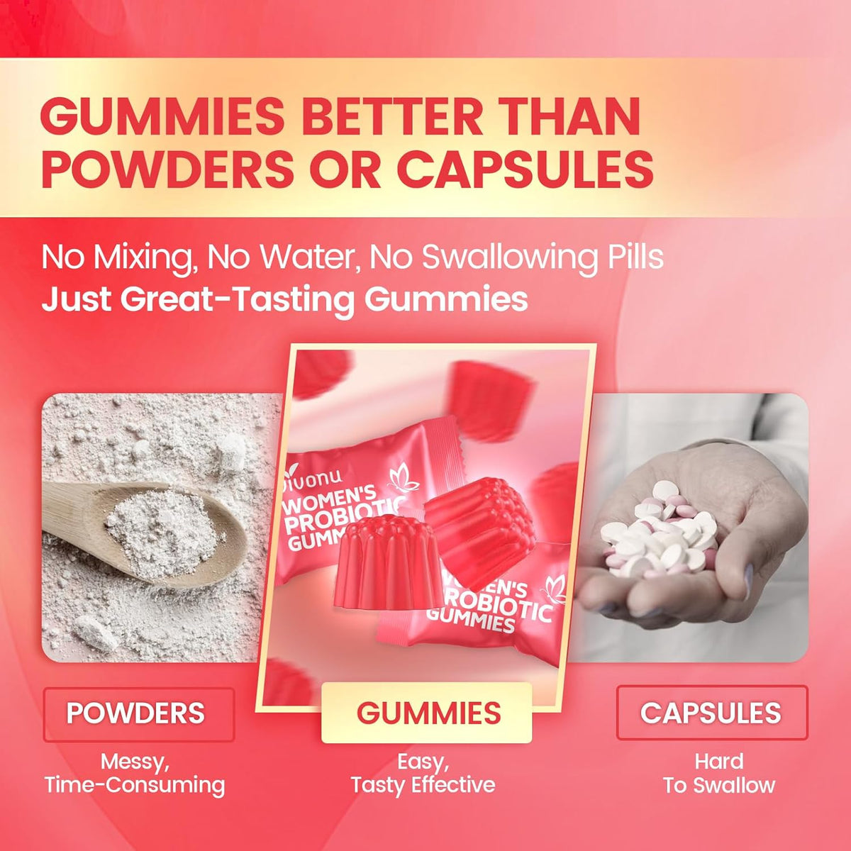 VivoNu Women's's Probiotic Gummies - Feminine Balance Support with Cranberry, 60 Count – Image 5