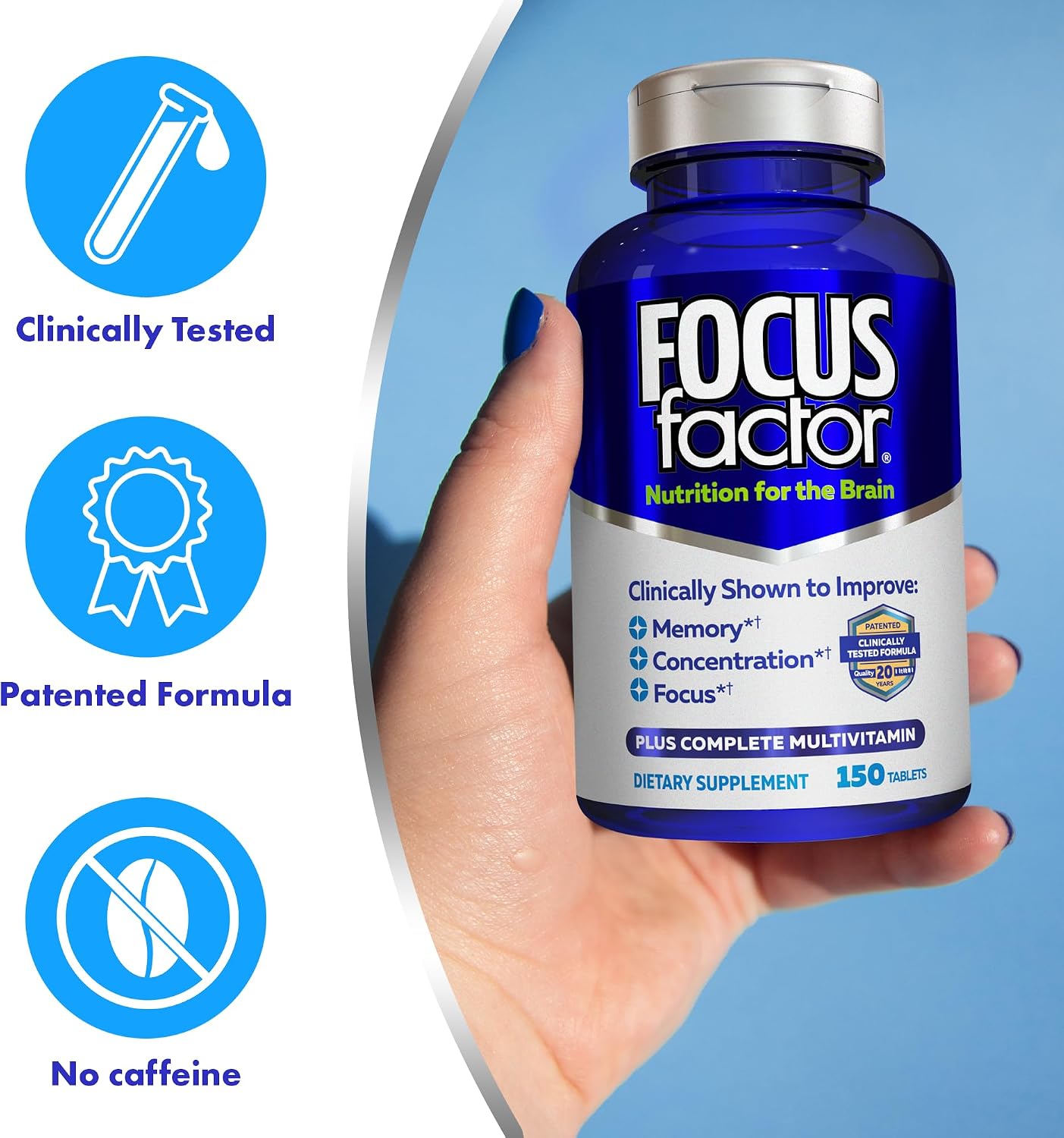 Focussed Factor Nutrition for The Brain – Memory & Concentration Supplement, 150 Tablets - görsel 4