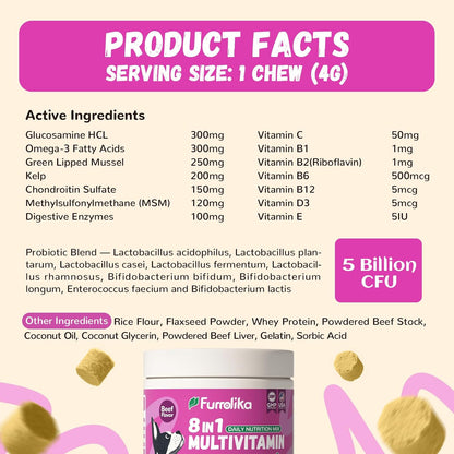 Furrolika Multivitamin Soft Chews for Dogs - 60 Count