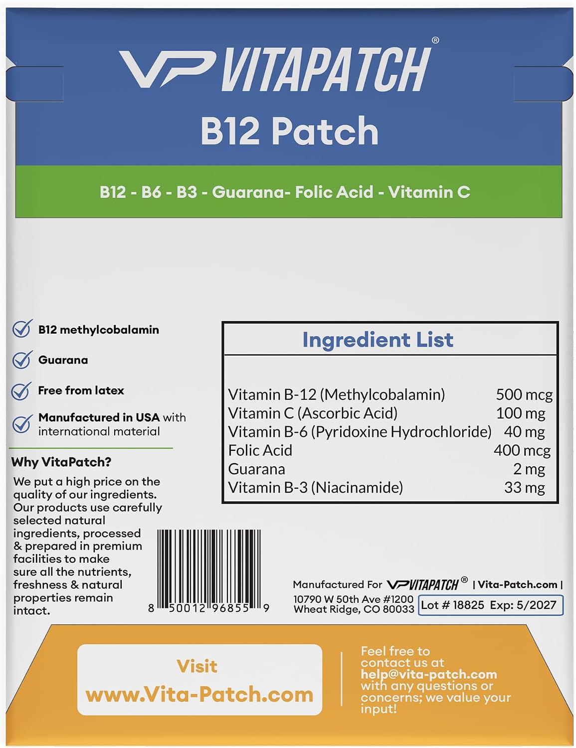 VitaPatch B12 Patch for Energy Plus – 75 Patches – Image 2