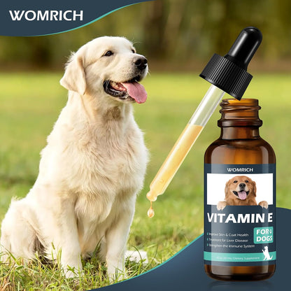 Vitamin E for Dogs - Vitamin E Oil for Dogs - Improve Skin & Coat Health, Support Joint Health, Treatment for Liver Disease, Strengthen Immune System - for All Ages and Breeds - 30 mL