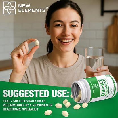 New Elements Vitamin D3 K2 10,000 IU with – Immune Function: Vitamin D3 assists healthy immune cell activity, and – Image 7