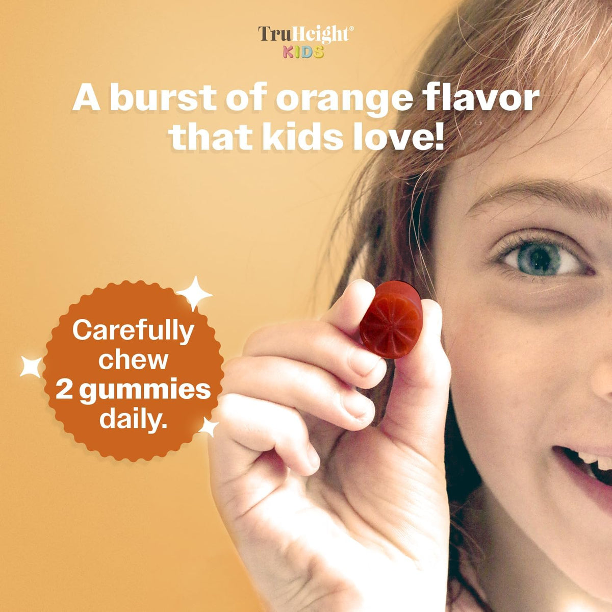 TruHeight Kids Brain Growth Gummies - Orange Flavoured Omega-3 DHA Multivitamin for Ages 2+ – Image 5