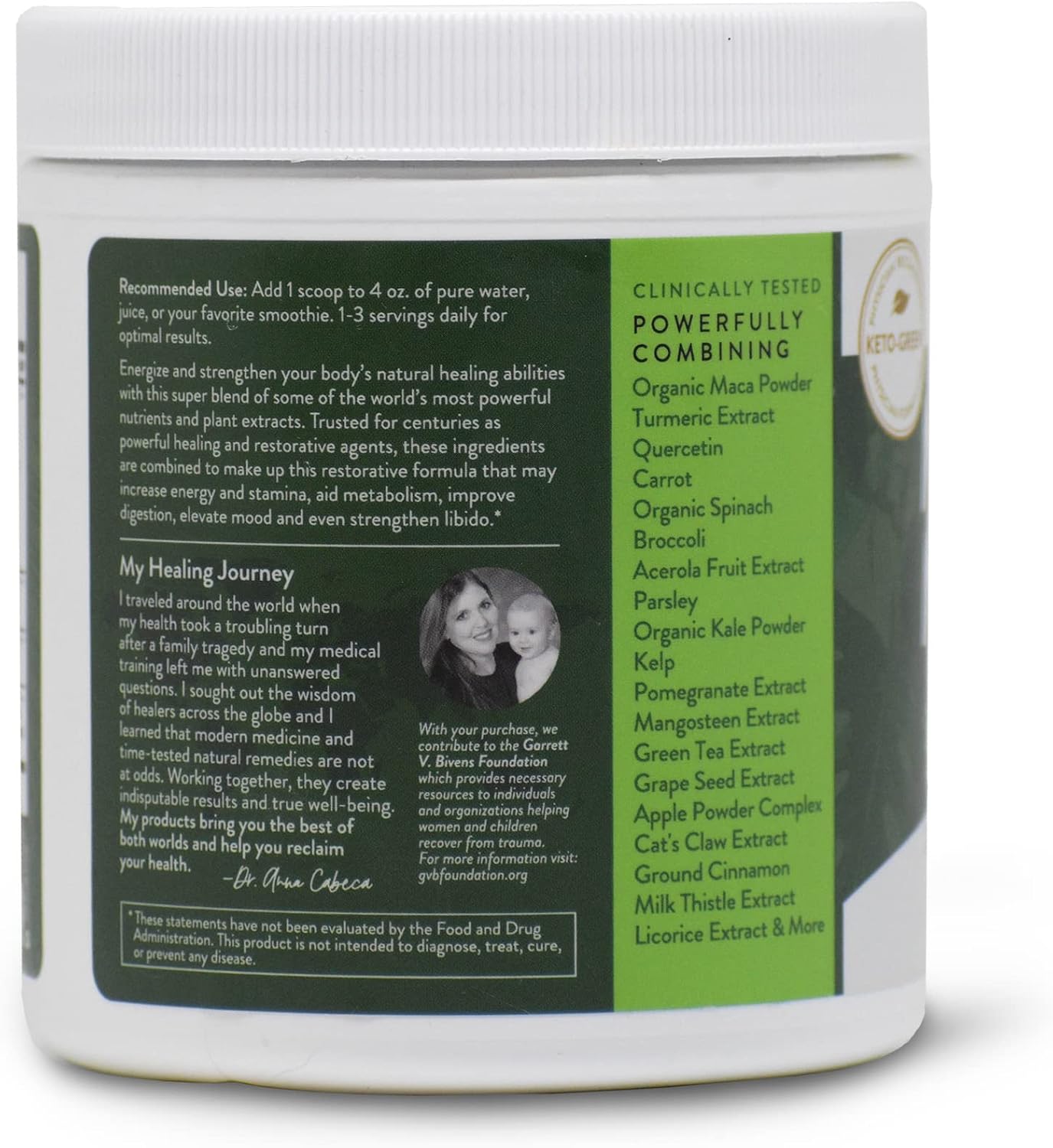 VIDAPURA Mighty Maca Plus by Dr. Anna Cabeca – Organic Superfood Greens Powder for Daily Energy & Vitality, Vegan & Alkalising, 60 Servings - görsel 7