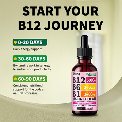 NUSAVA Vitamin B12 Liquid Drops 5000mcg - – Those Seeking Extra Energy: If you're feeling chronically tired or – Image 4