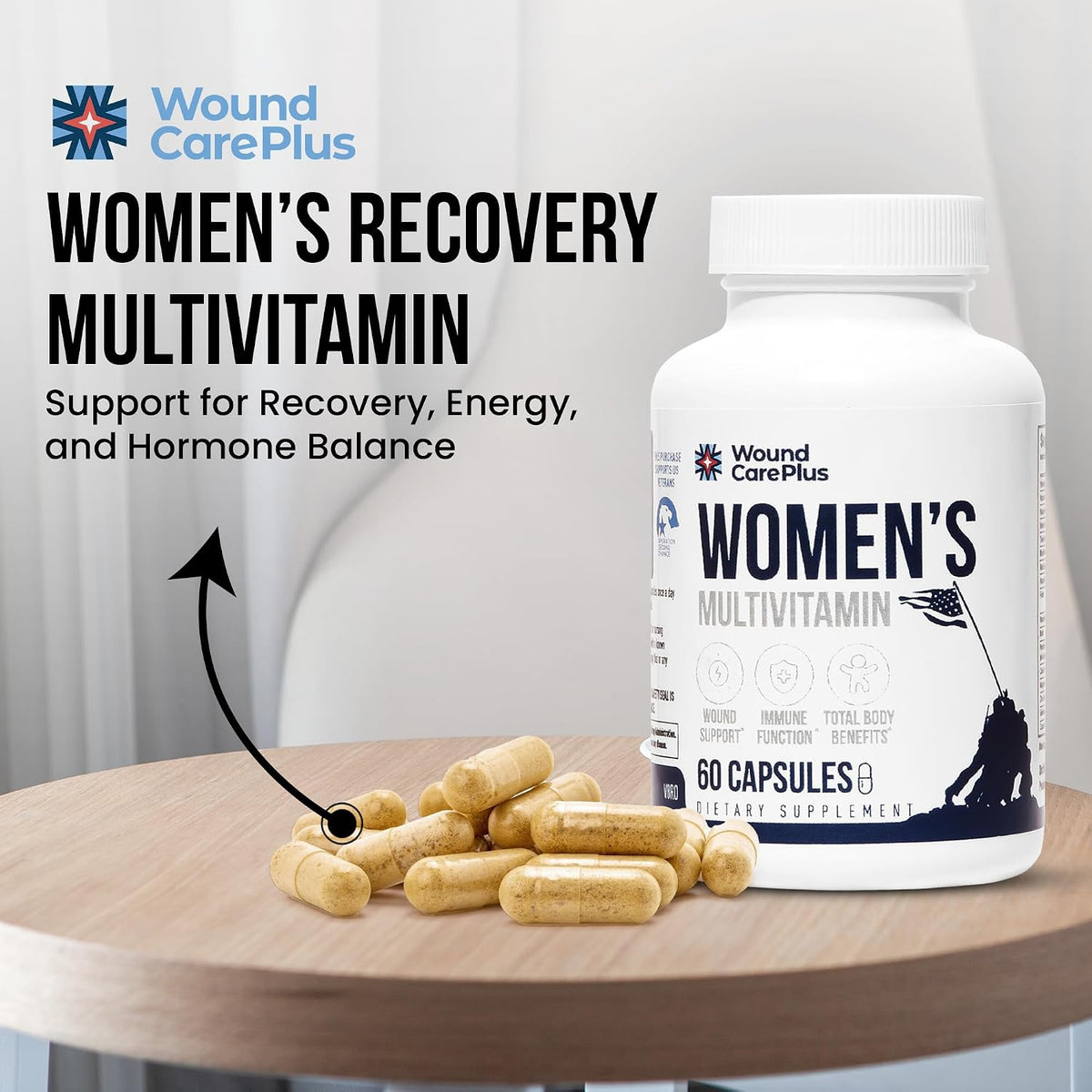 Wound Care Plus Women's's Multivitamin - – B-Complex Vitamins: Includes B1, B2, B3, B5, B6, B7, B9, and B12 for – Image 2
