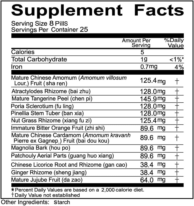 Solstice Medicine Company Xiang Sha Yang Wei Wan Herbal Supplement (200 Pills) - görsel 4