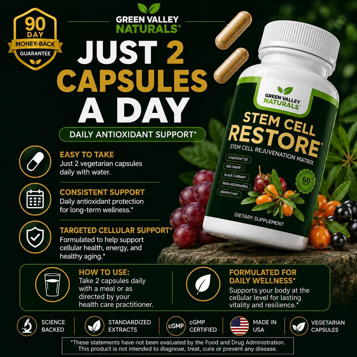 Stem Cell Restore | Cellular Support & Healthy Ageing Antioxidant Supplement with CyanthOx™ 30 - görsel 6