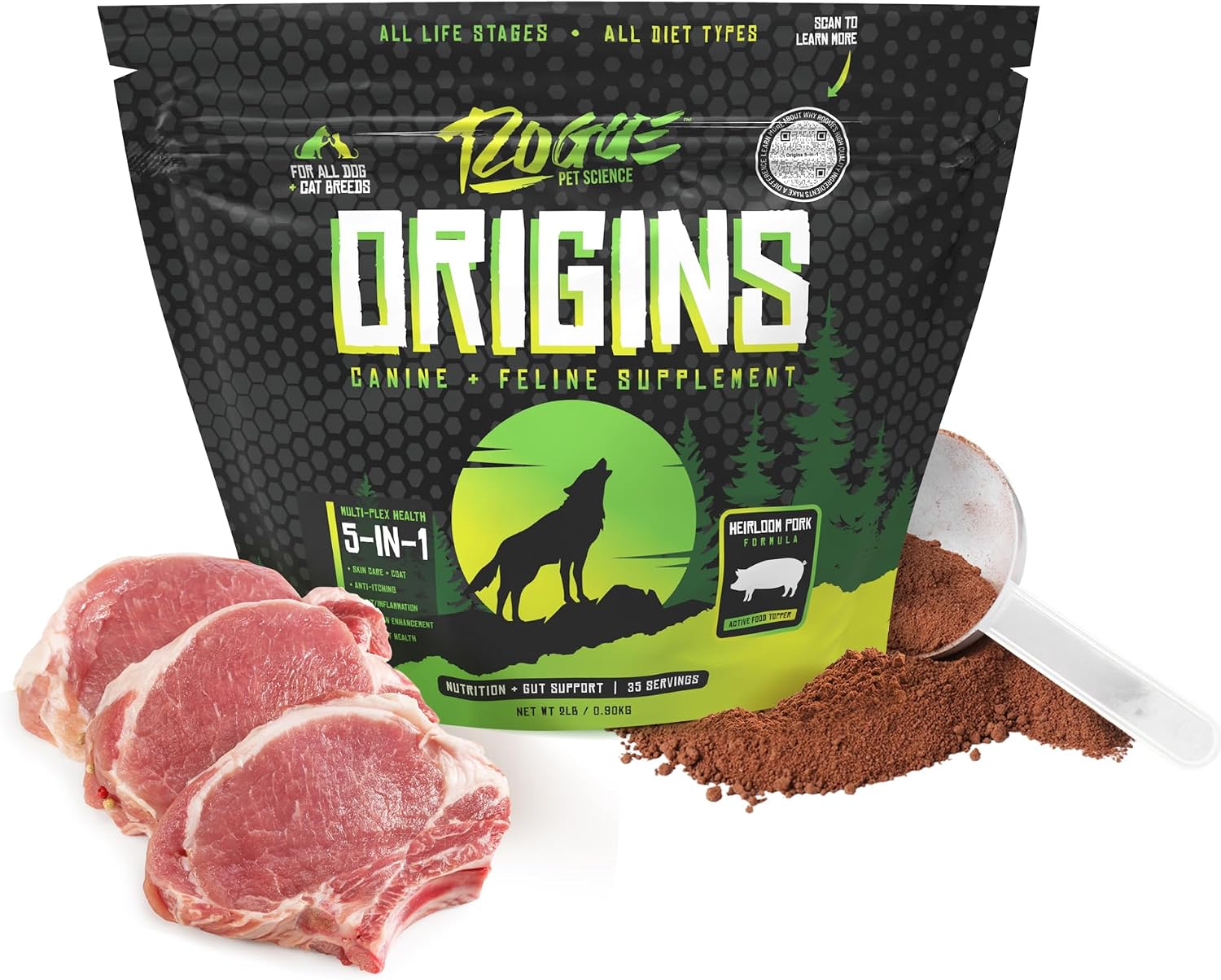 Origins 5-in-1 Dog Supplement - Powdered Food Topper with Natural Omega 3 Fish Oil (2.27 kg) - görsel 9