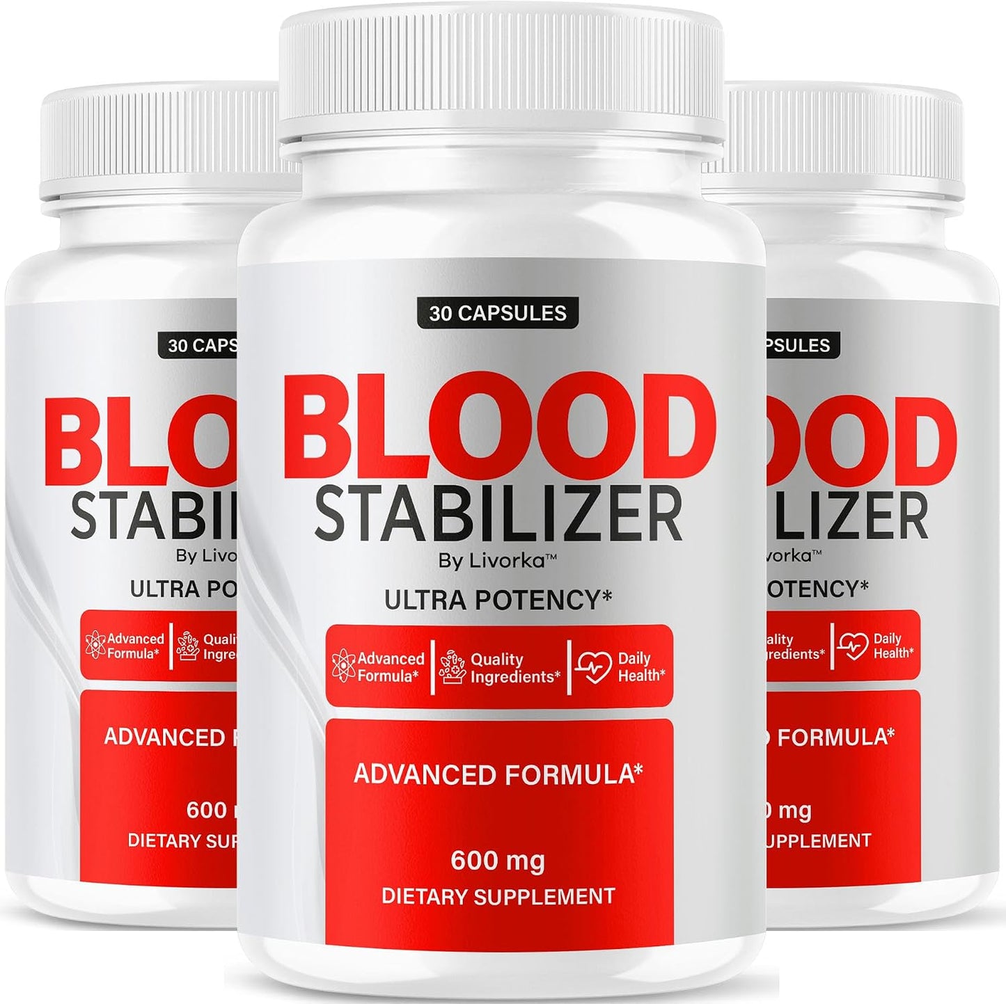 (3 Pack) Blood Stabiliser Supplement - Original Blood Stabiliser Advanced Blood Formula Capsules, BloodStabiliser All Nature's Pills - Maximum Strength, Premium Vitamin, 90 Capsules for 3 Months - görsel 1