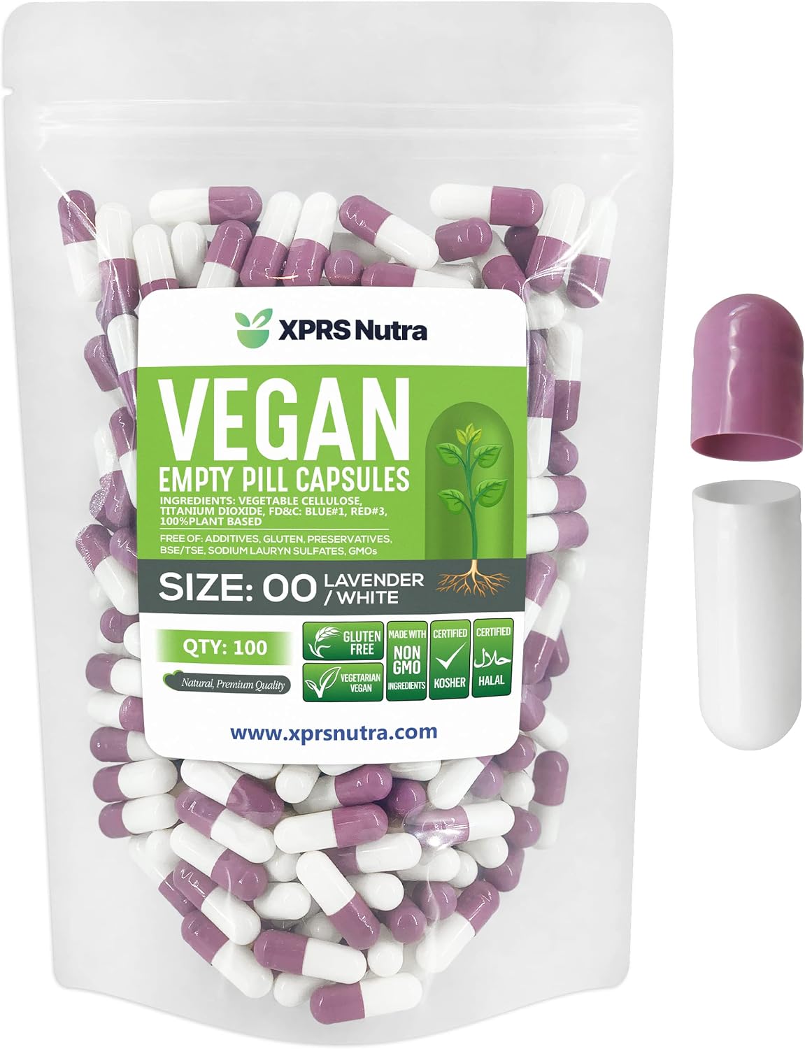 XPRS Nutra Size 00 Empty Capsules - 500 Count - Empty Vegan Capsules - DIY Pill Capsules (Pink) - görsel 8