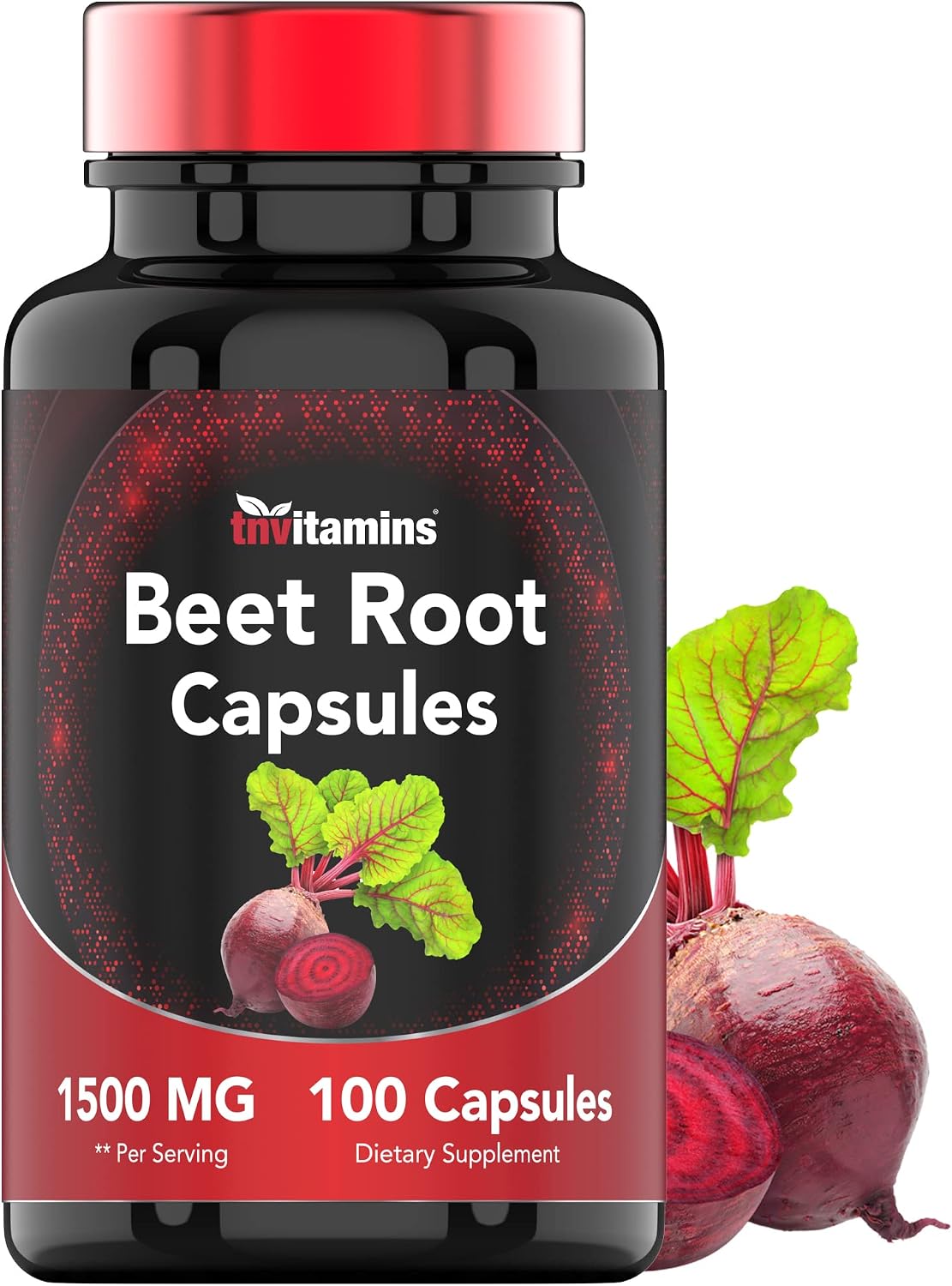 Beetroot Capsules 1500 mg – 100 Capsules | TNVitamins - görsel 1