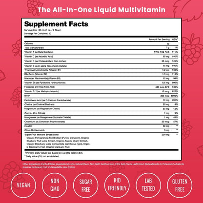 NutraChamps Complete Liquid Multivitamins | No Added Sugar | Vitamins for Women, Men & Kids | Vegan Liquid Vitamin Multimineral Supplement | Energy, Immunity & Beauty