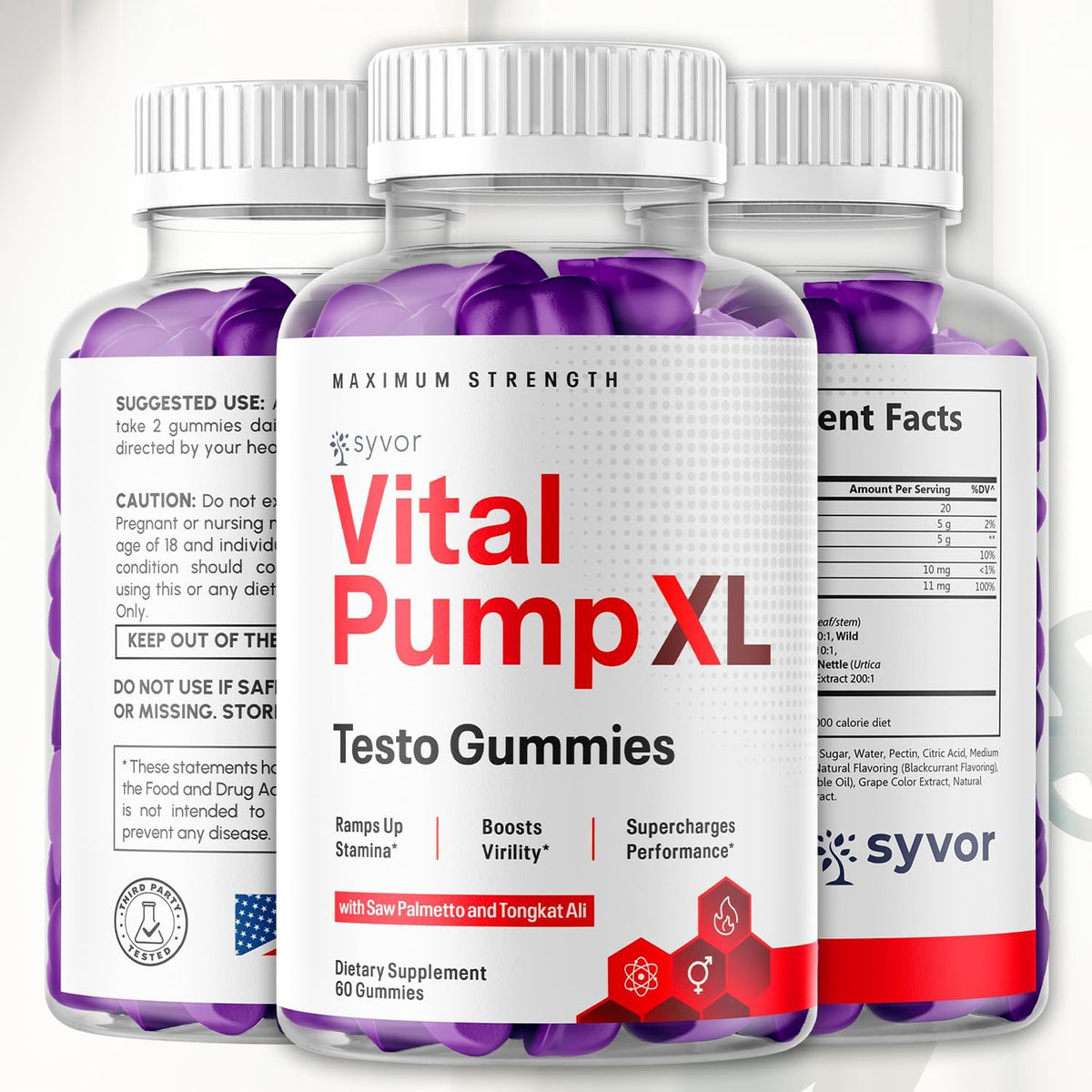 Vital Pump XL Testo Gummies, Official Male Performance Gummies with All-Natural Ingredients, Advanced Maximum Strength – Image 2