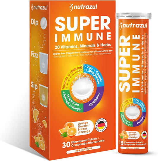 nutrazul Super Immune 30 Effervescent – Effervescent Daily Formula: A convenient effervescent tablet that combines – Image 1