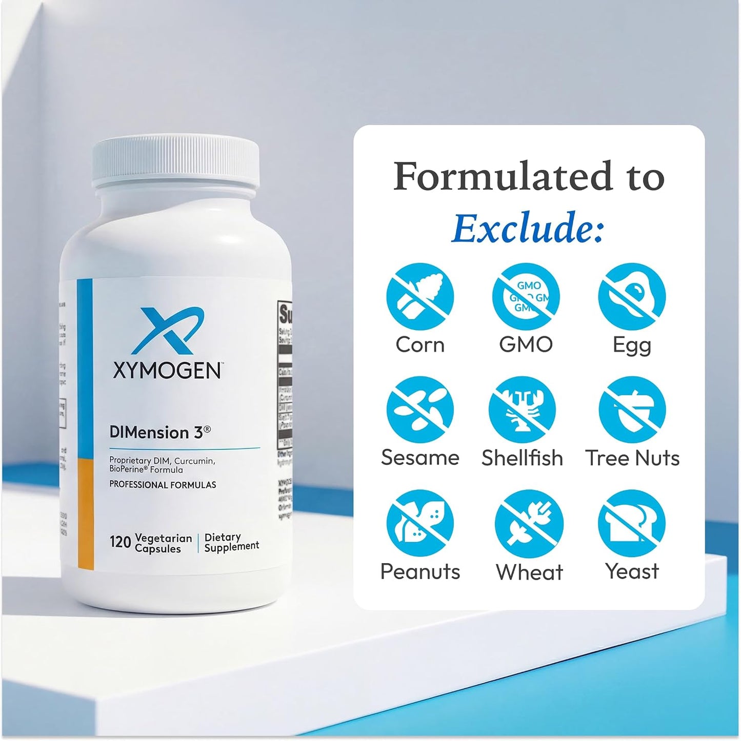 XYMOGEN Dimension 3 - DIM Supplement with Curcumin & BioPerine - 120 Capsules - görsel 6