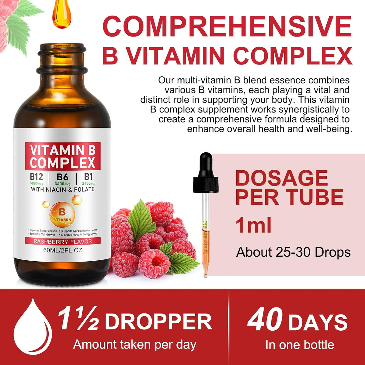 Vitamin B Complex Liquid, Vegan Vitamin B12 – Active vs. inactive forms: Methylfolate and methylcobalamin are – Image 6