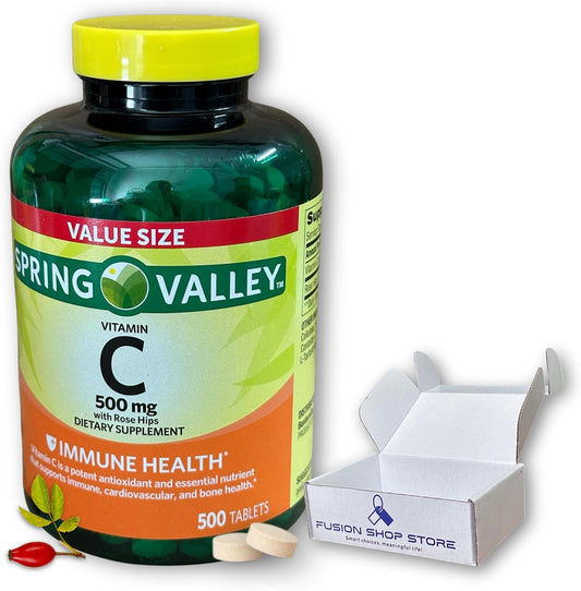 Vitamin C 500mg with Rose Hips, 500 Tablets – Immune Support: Vitamin C is known to support the normal function of – Image 1