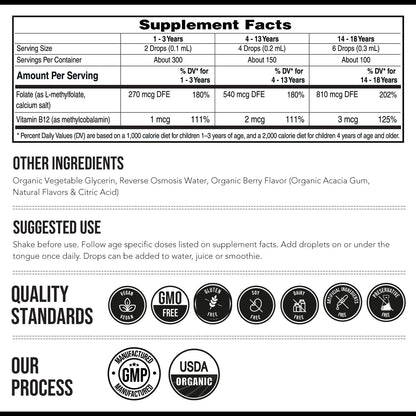 Organic Kids L-Methylfolate + Methyl B12 – Energy and metabolism —B vitamins help convert food into cellular – Image 7