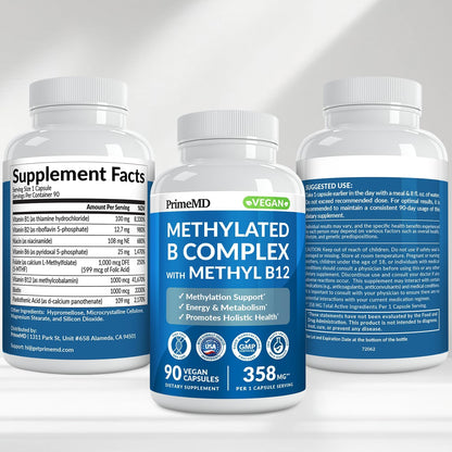 Methylated B Complex with Methylfolate and – Energy Metabolism: B vitamins are essential for converting food into – Image 9