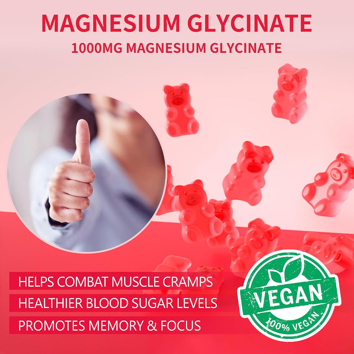 Magnesium Glycinate Gummies 1000mg with – Calcium – Works with vitamin D and magnesium for bone strength and – Image 6