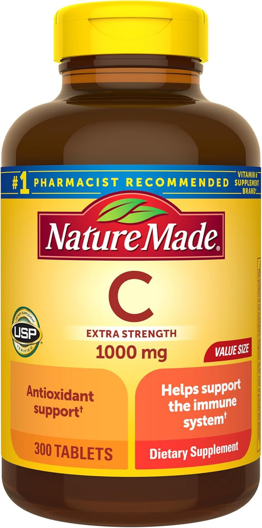 Nature Made Extra Strength Vitamin C 1000 mg Tablets, 300 Count – Image 1