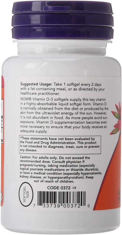 NOW Vitamin D-3 5,000 IU, 120 Softgels