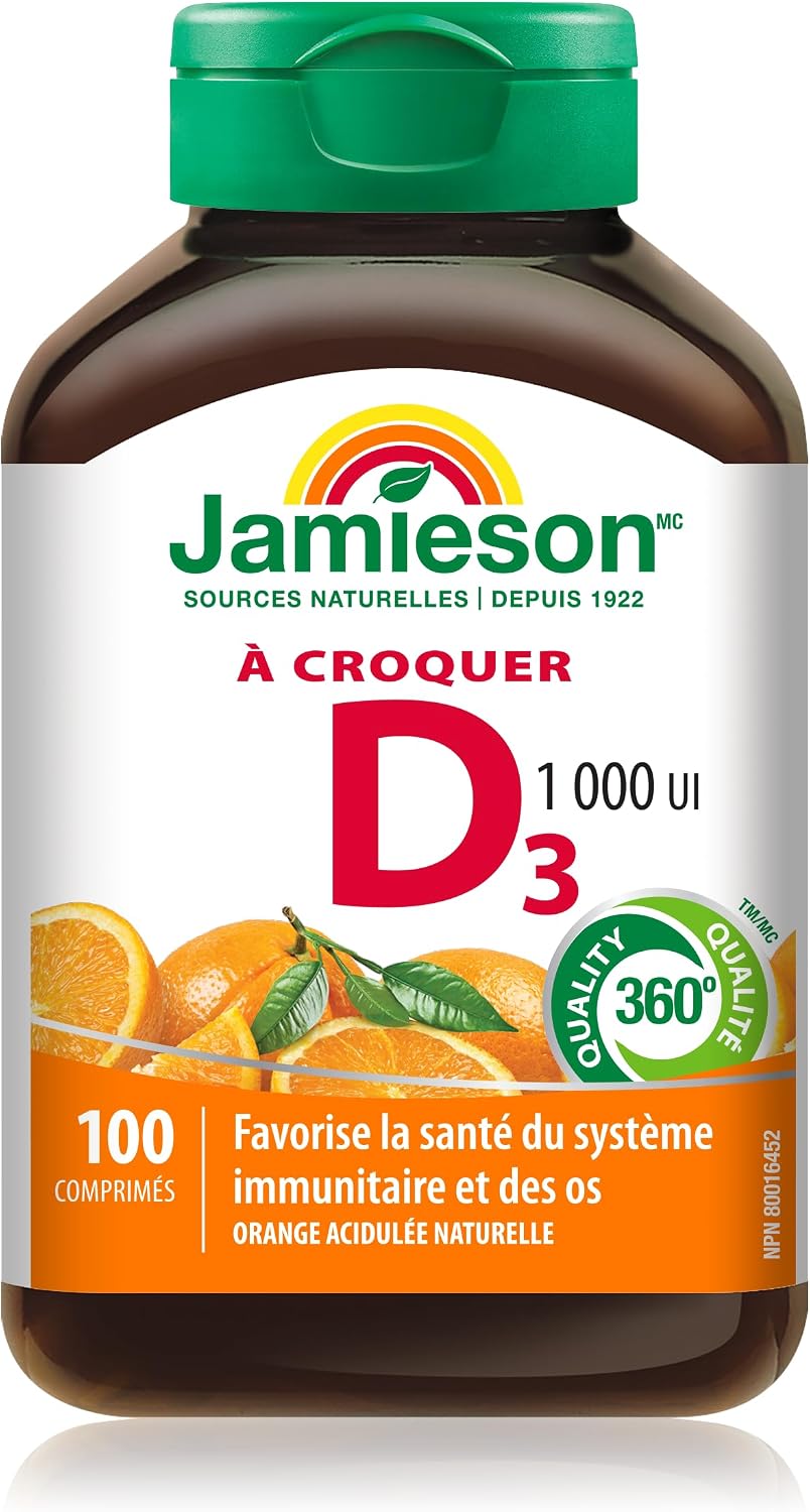 Jamieson Natural Tangy Orange Chewable Vitamin D 1000IU 100 tablets - görsel 2