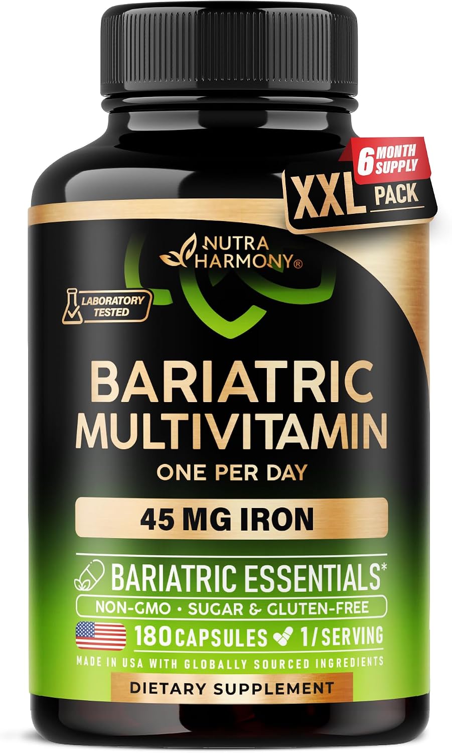 Bariatric Multivitamin - 45 mg Iron - Once-daily - Lab Tested - for Men & Women's - 21 Essential Vitamins - Gastric Sleeve – Image 1
