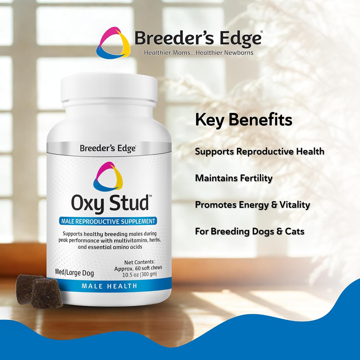 Breeder's Edge Oxy Stud Male Supplement Multivitamin - Soft Chews for Dogs & Cats (60 Chews) - görsel 3